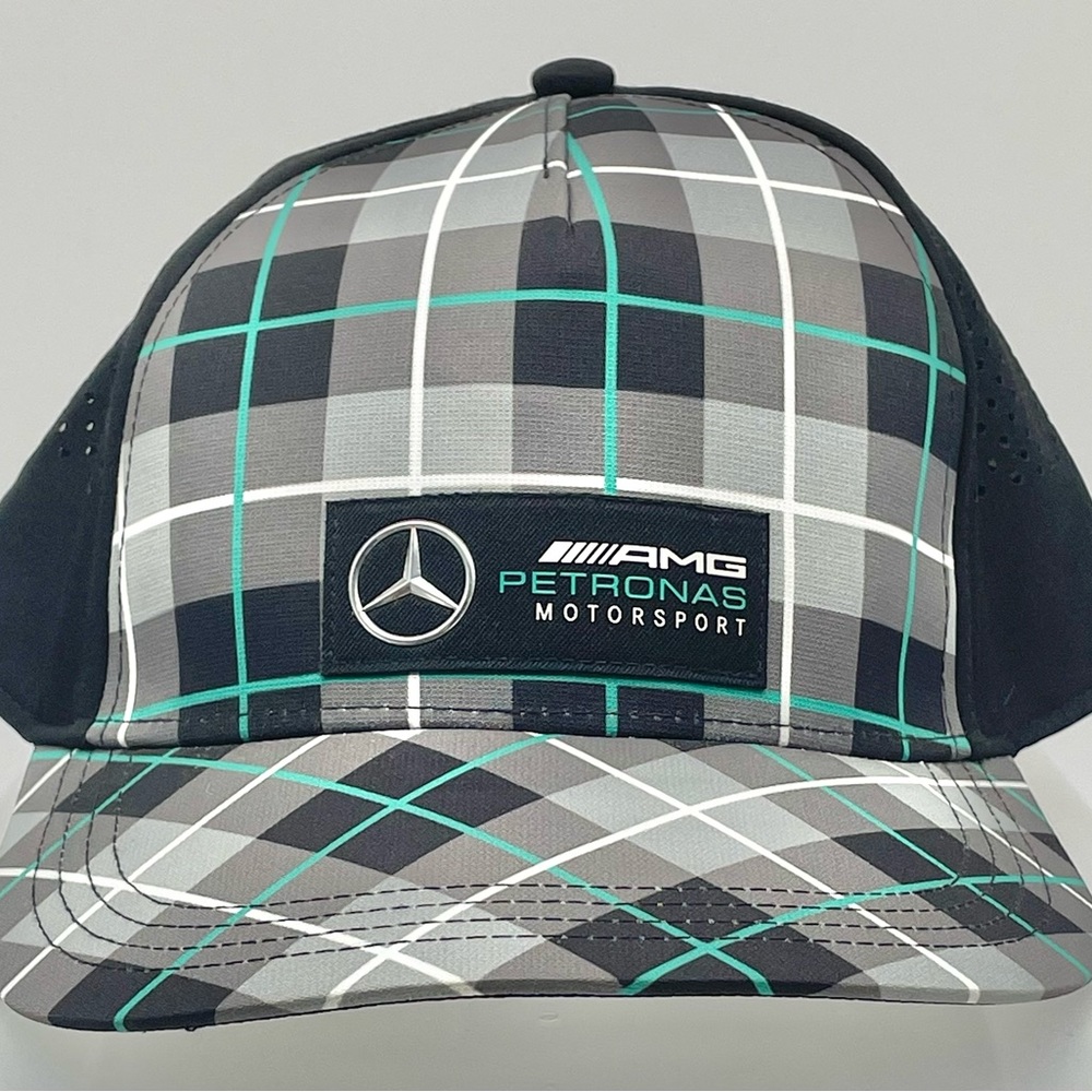 Mercedes AMG Petronas Motorsport Plaid Cap - Grey/Black/Teal